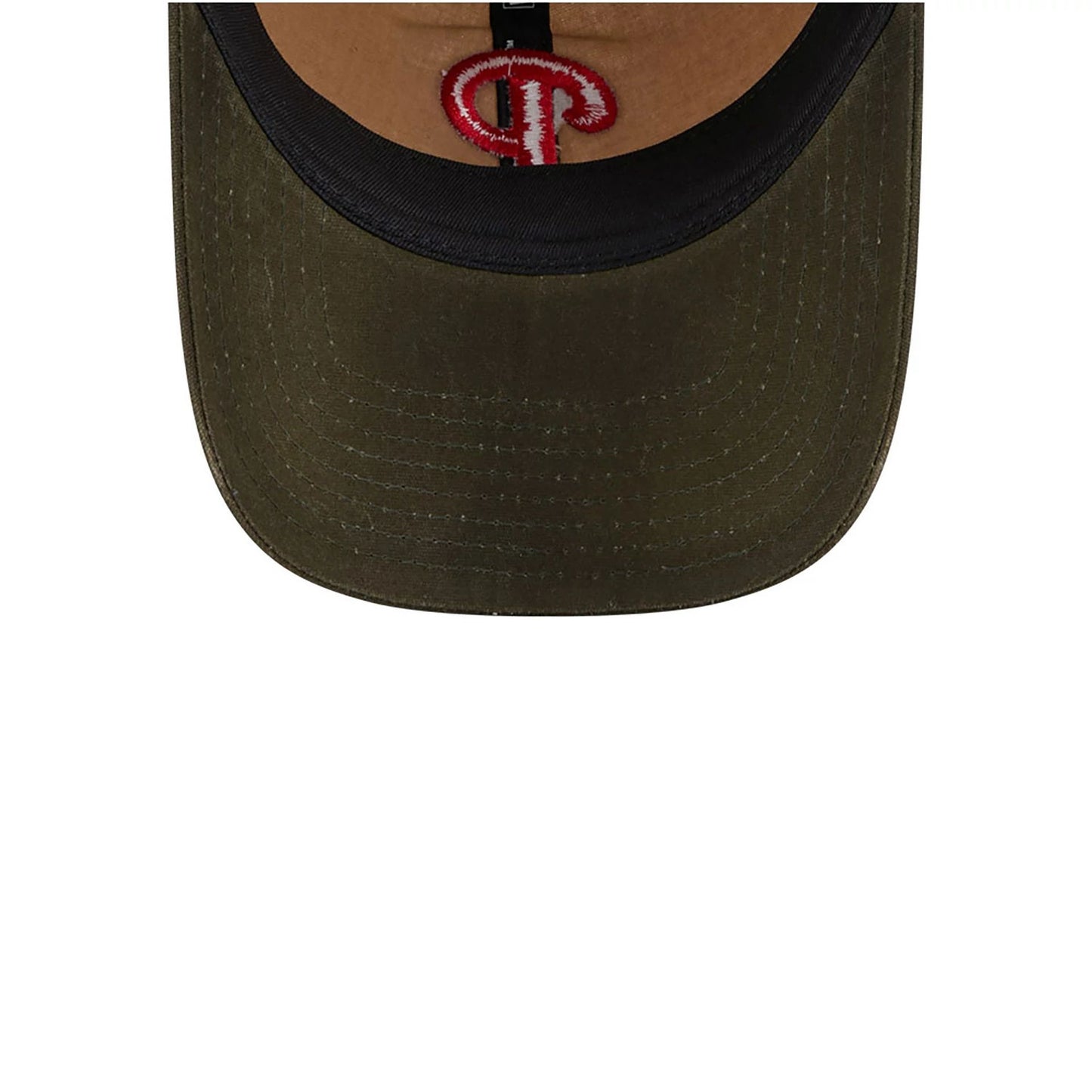 This is a Philadelphia Phillies Wax Canvas Brown 9TWENTY Adjustable Cap 3