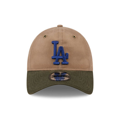 This is a LA Dodgers Wax Canvas Brown 9TWENTY Adjustable Cap 2