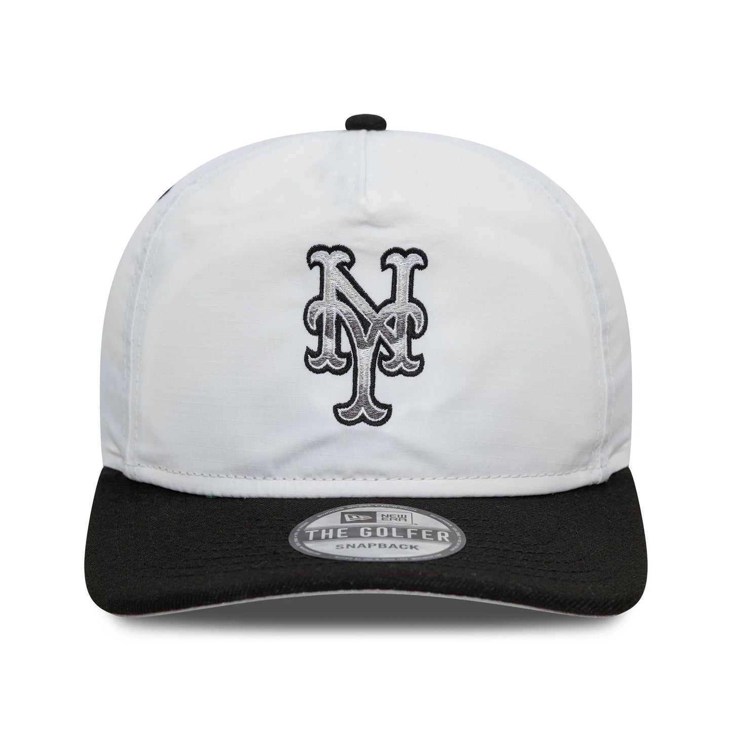 This is a New York Mets Chrome Logo White Golfer Snapback Cap 2