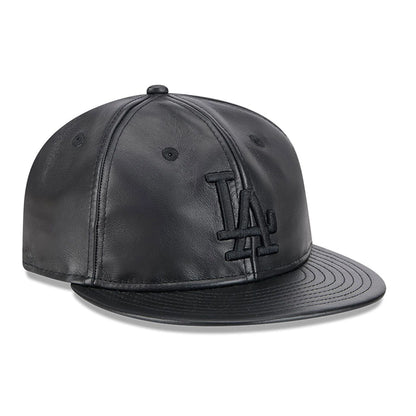 This is a LA Dodgers Genuine Leather Black Retro Crown 9FIFTY Strapback Cap 4