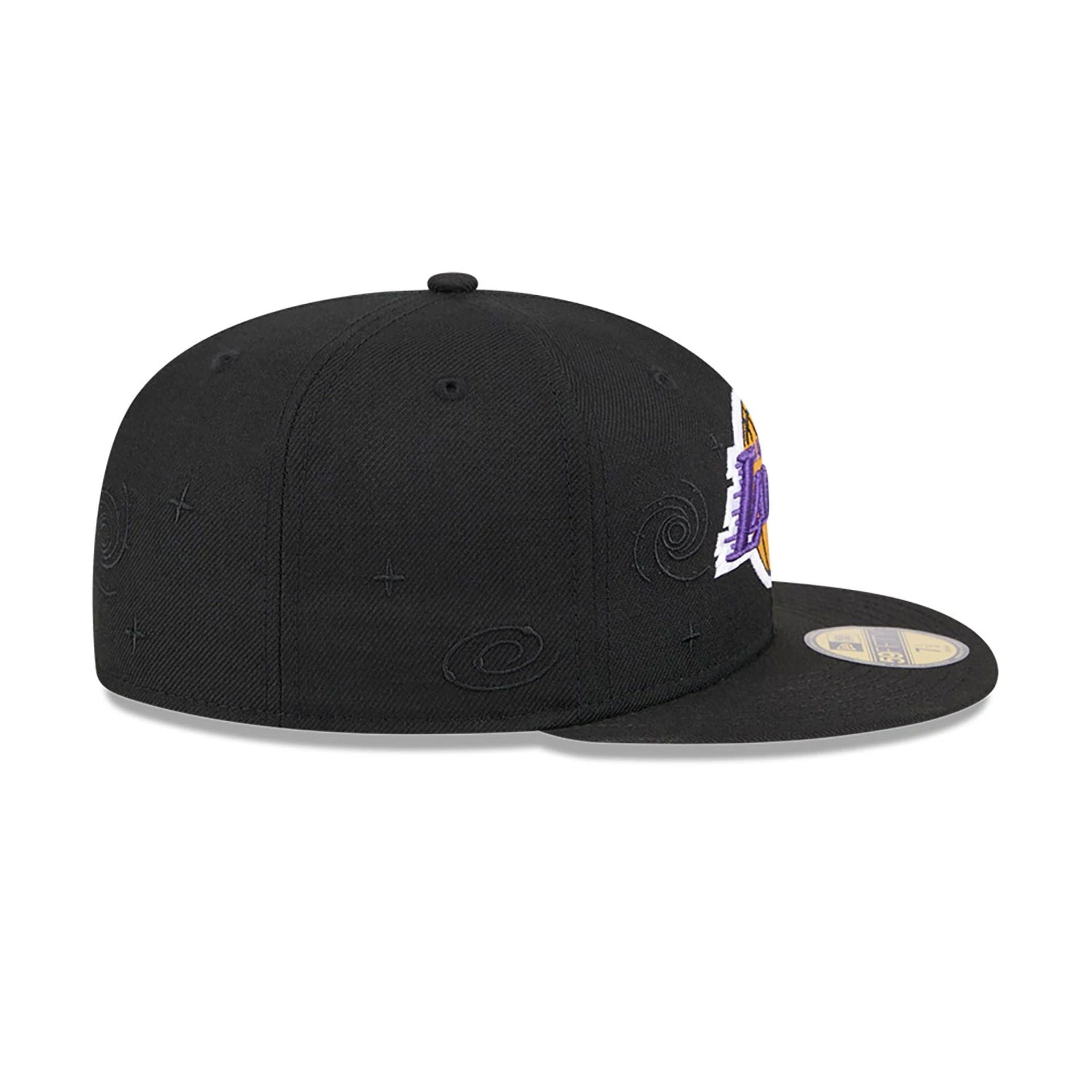 This is a LA Lakers Global Black 59FIFTY Fitted Cap 6