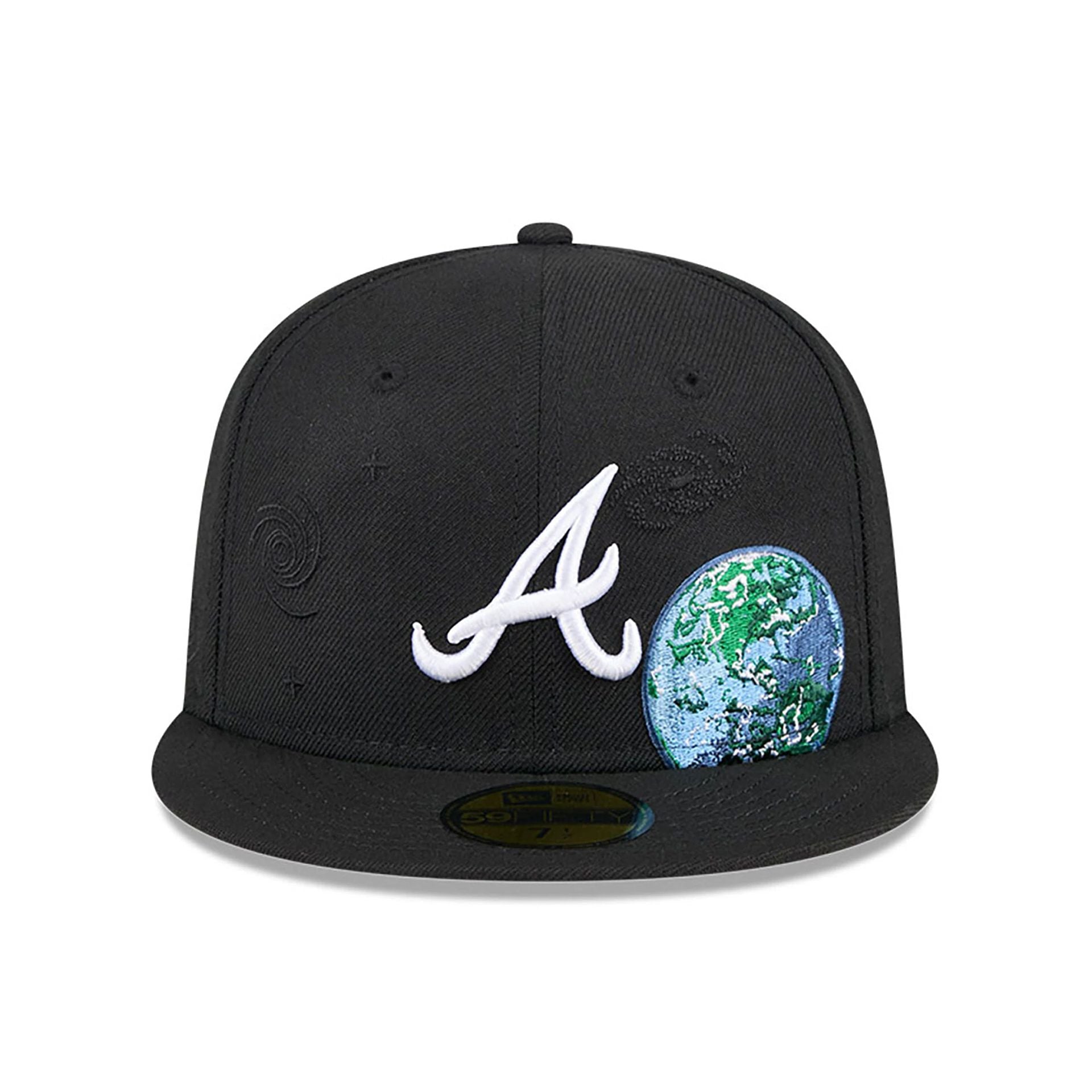 This is a Atlanta Braves Global Black 59FIFTY Fitted Cap 3