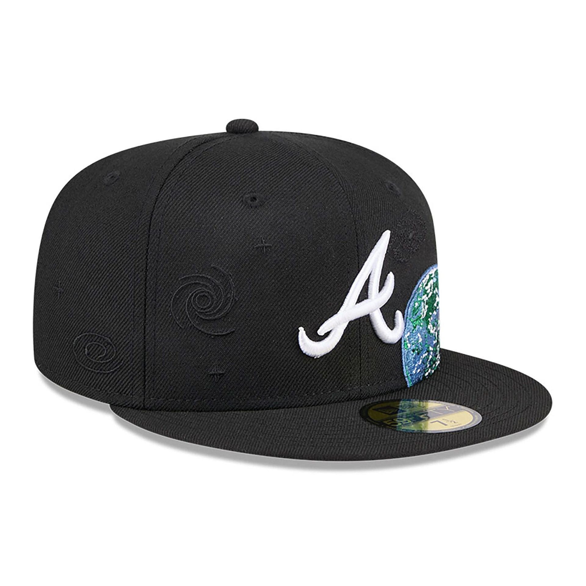 This is a Atlanta Braves Global Black 59FIFTY Fitted Cap 4