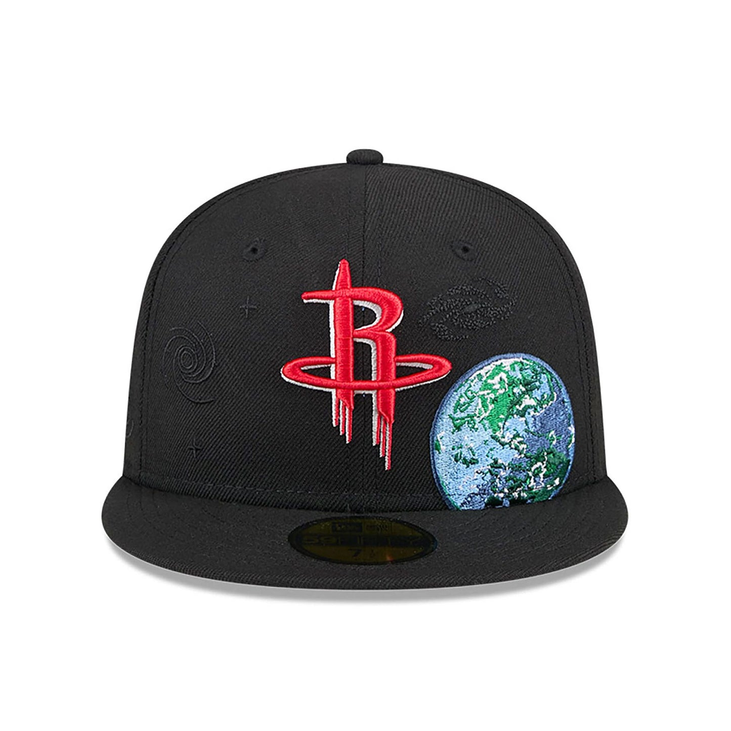 This is a Houston Rockets Global Black 59FIFTY Fitted Cap 3