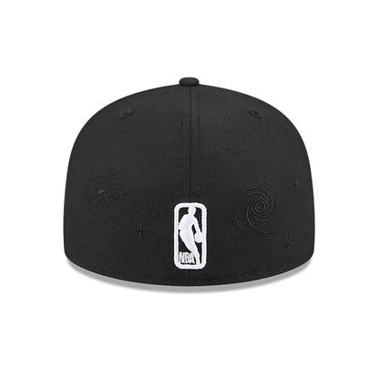 This is a Houston Rockets Global Black 59FIFTY Fitted Cap 5