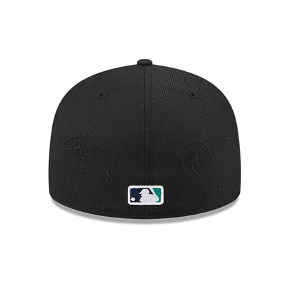 This is a Seattle Mariners Global Black 59FIFTY Fitted Cap 5