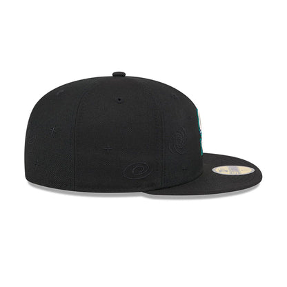 This is a Seattle Mariners Global Black 59FIFTY Fitted Cap 6