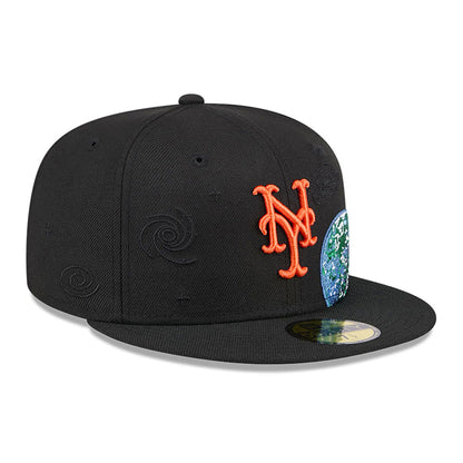 This is a New York Mets Global Black 59FIFTY Fitted Cap 4