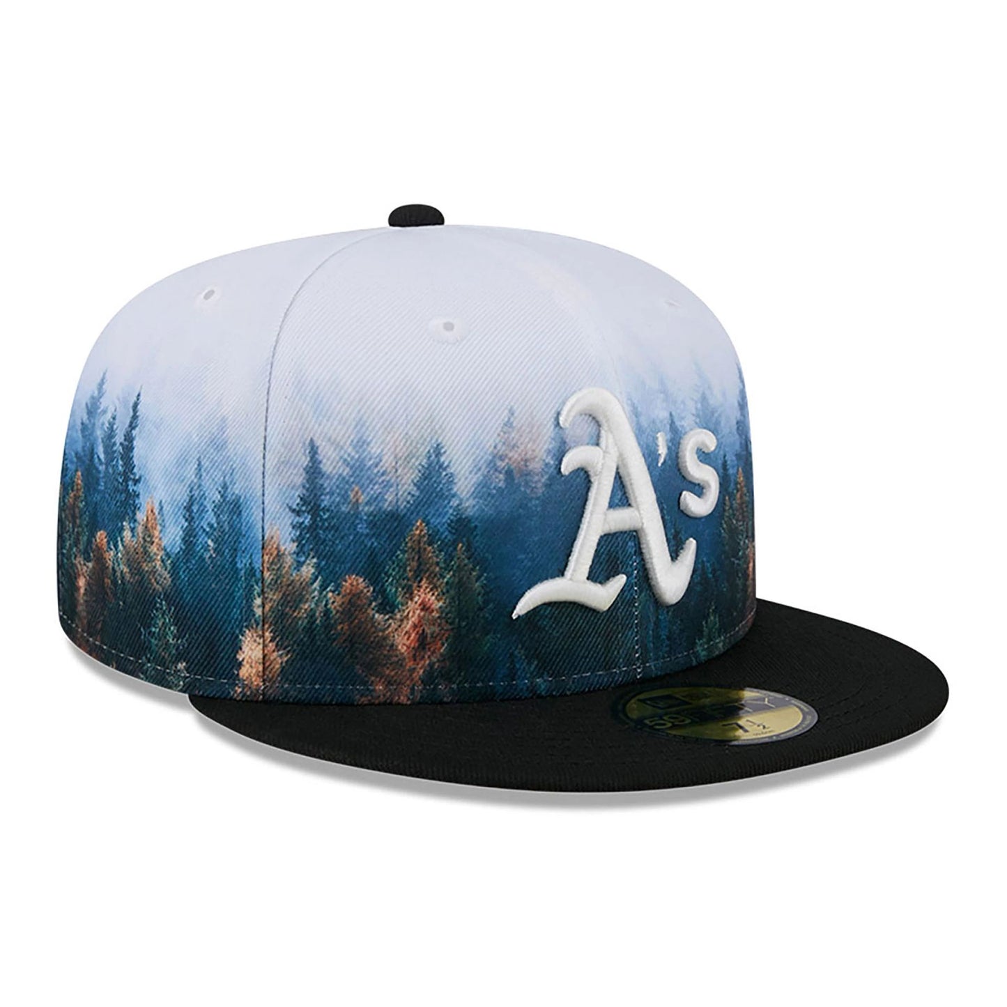 This is a Oakland Athletics Photoreal Black 59FIFTY Fitted Cap 4