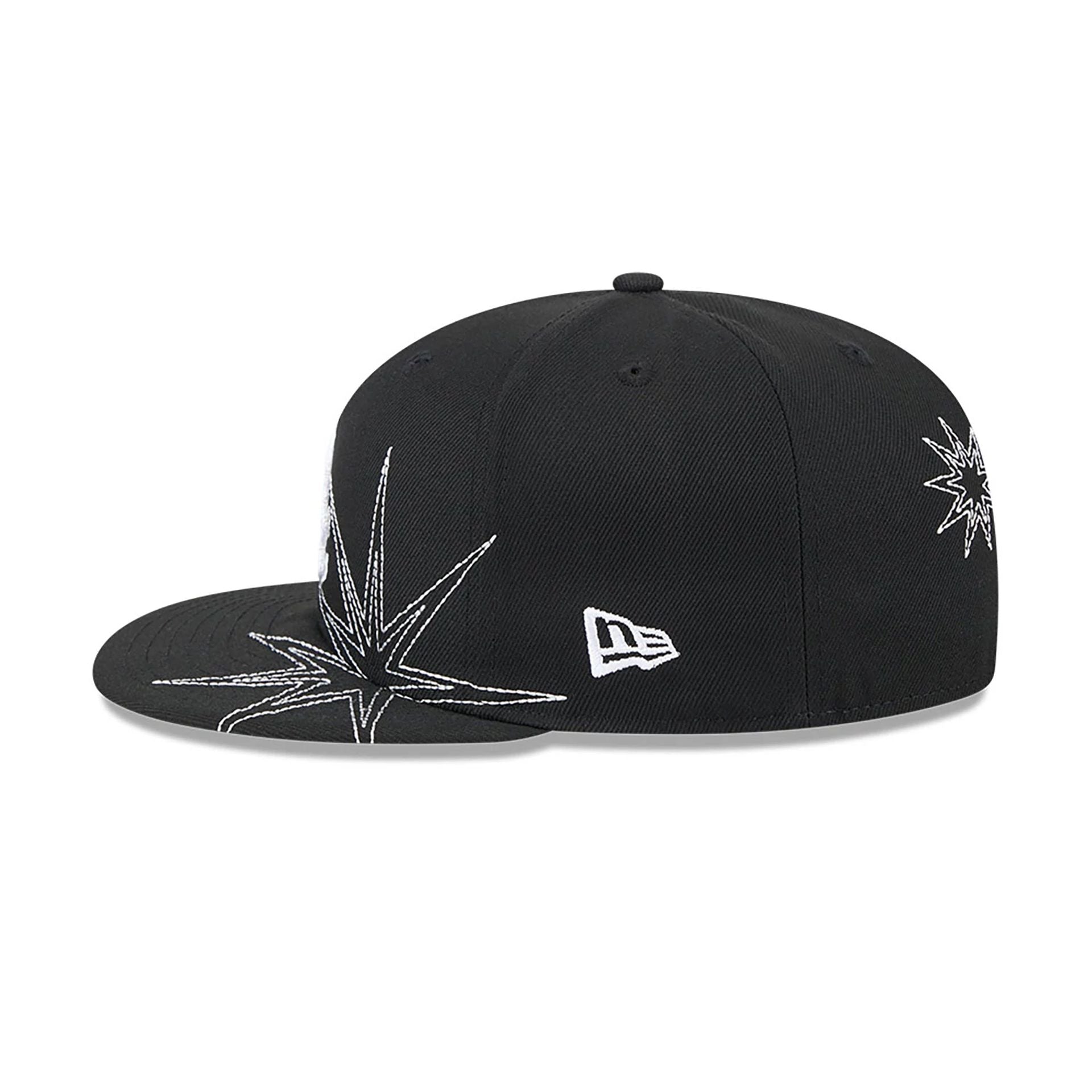 This is a Chicago White Sox Solar Stars Black 59FIFTY Fitted Cap 7