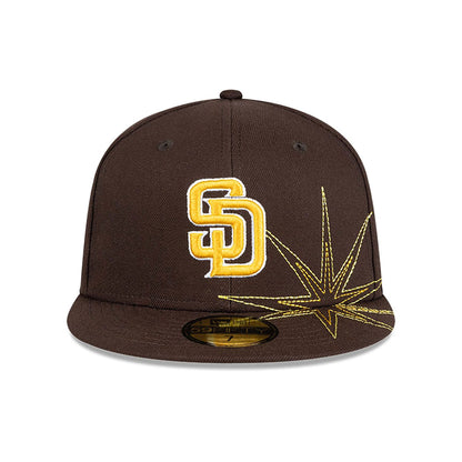 This is a San Diego Padres Solar Stars Dark Brown 59FIFTY Fitted Cap 3