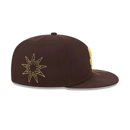 This is a San Diego Padres Solar Stars Dark Brown 59FIFTY Fitted Cap 6