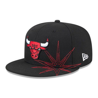 This is a Chicago Bulls Solar Stars Black 59FIFTY Fitted Cap 1