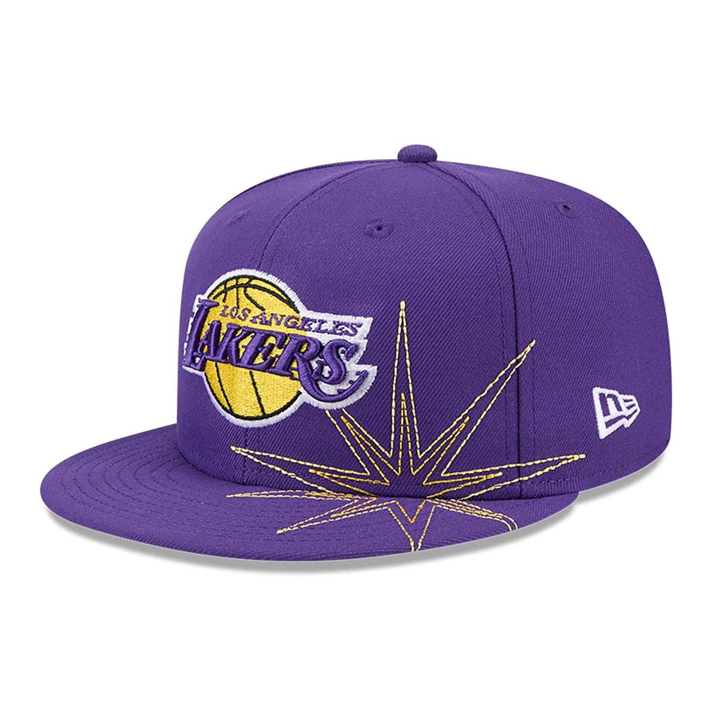 This is a LA Lakers Solar Stars Purple 59FIFTY Fitted Cap 1