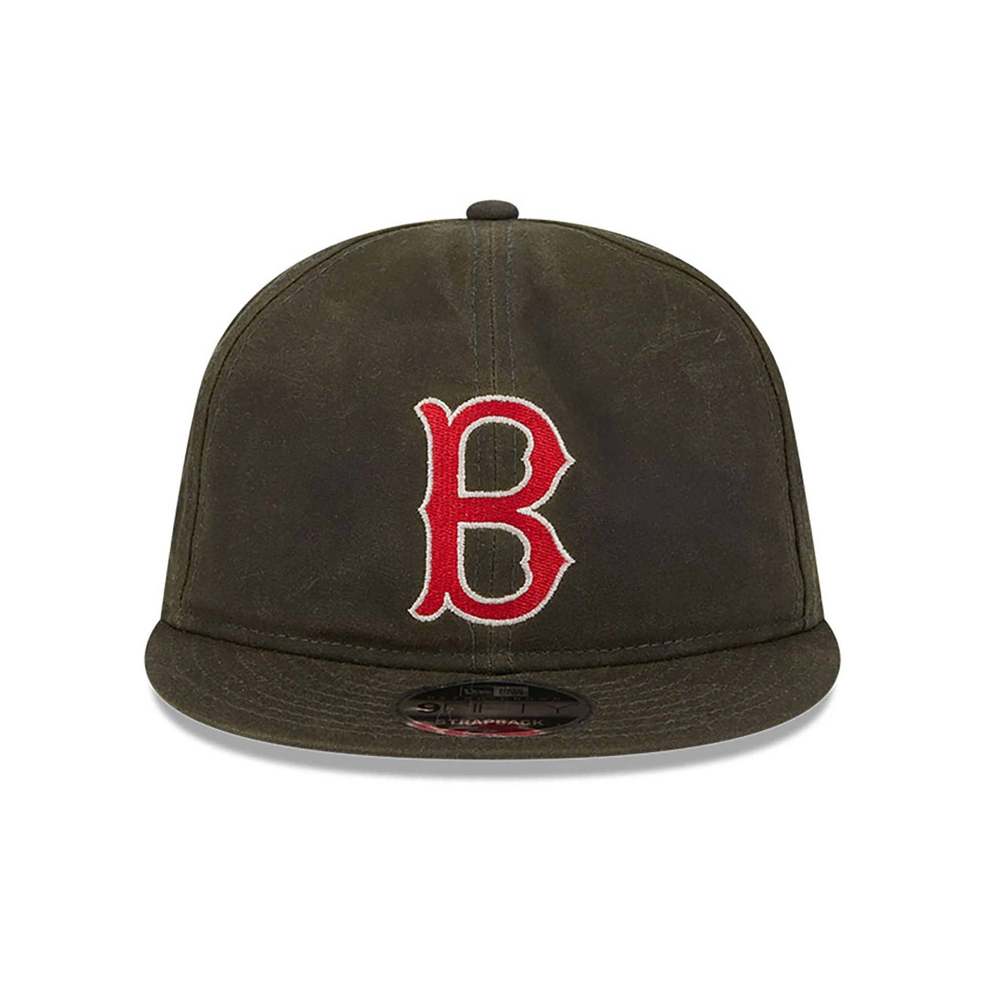 This is a Boston Red Sox Waxed Canvas Dark Green Retro Crown 9FIFTY Strapback Cap 2