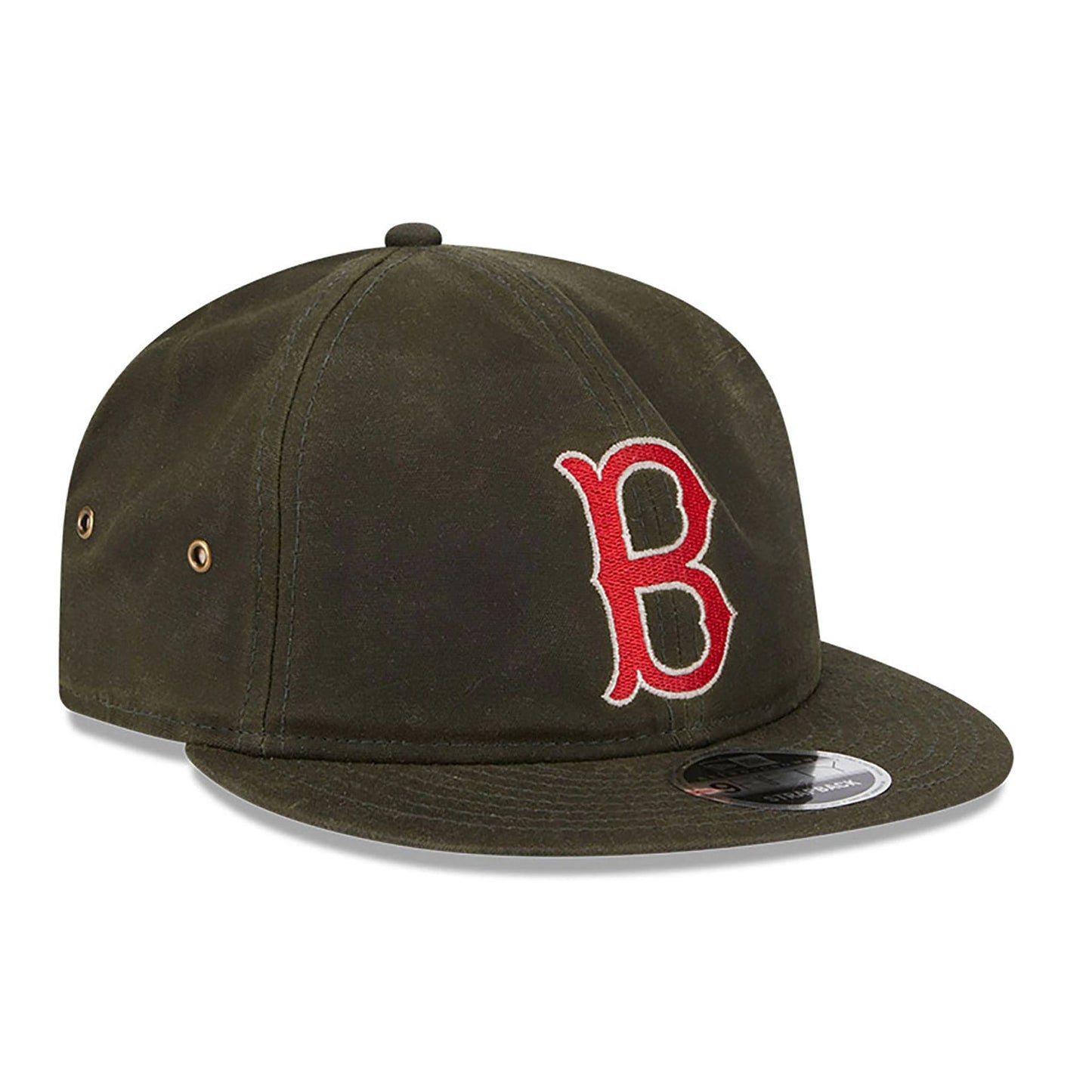 This is a Boston Red Sox Waxed Canvas Dark Green Retro Crown 9FIFTY Strapback Cap 3