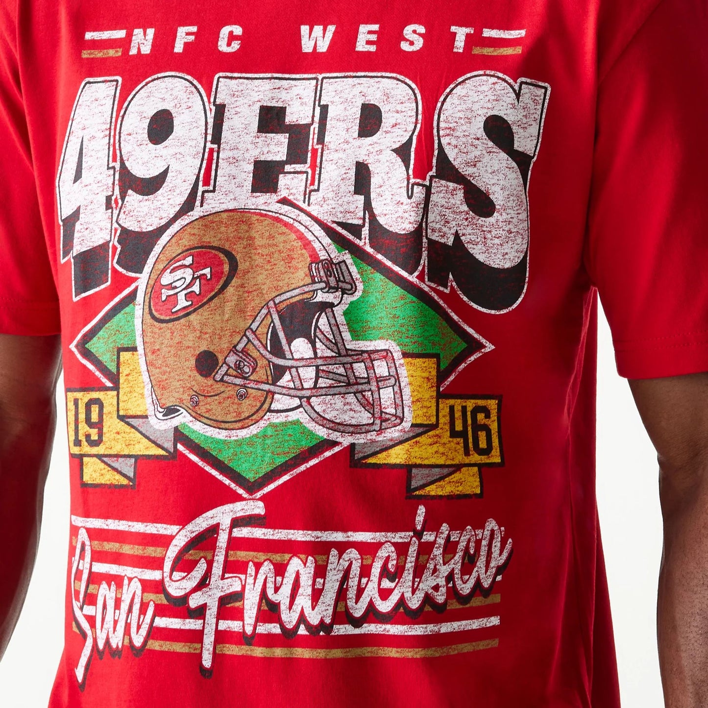 The Male model is wearing San Francisco 49Ers Sport Classic Red T-Shirt 4