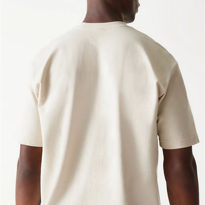 The Male model is wearing New York Yankees Upholstery Light Beige T-Shirt 7