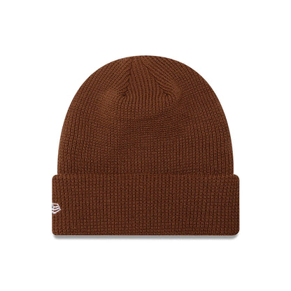 This is a New Era Waffle Knit Dark Brown Beanie Hat 2