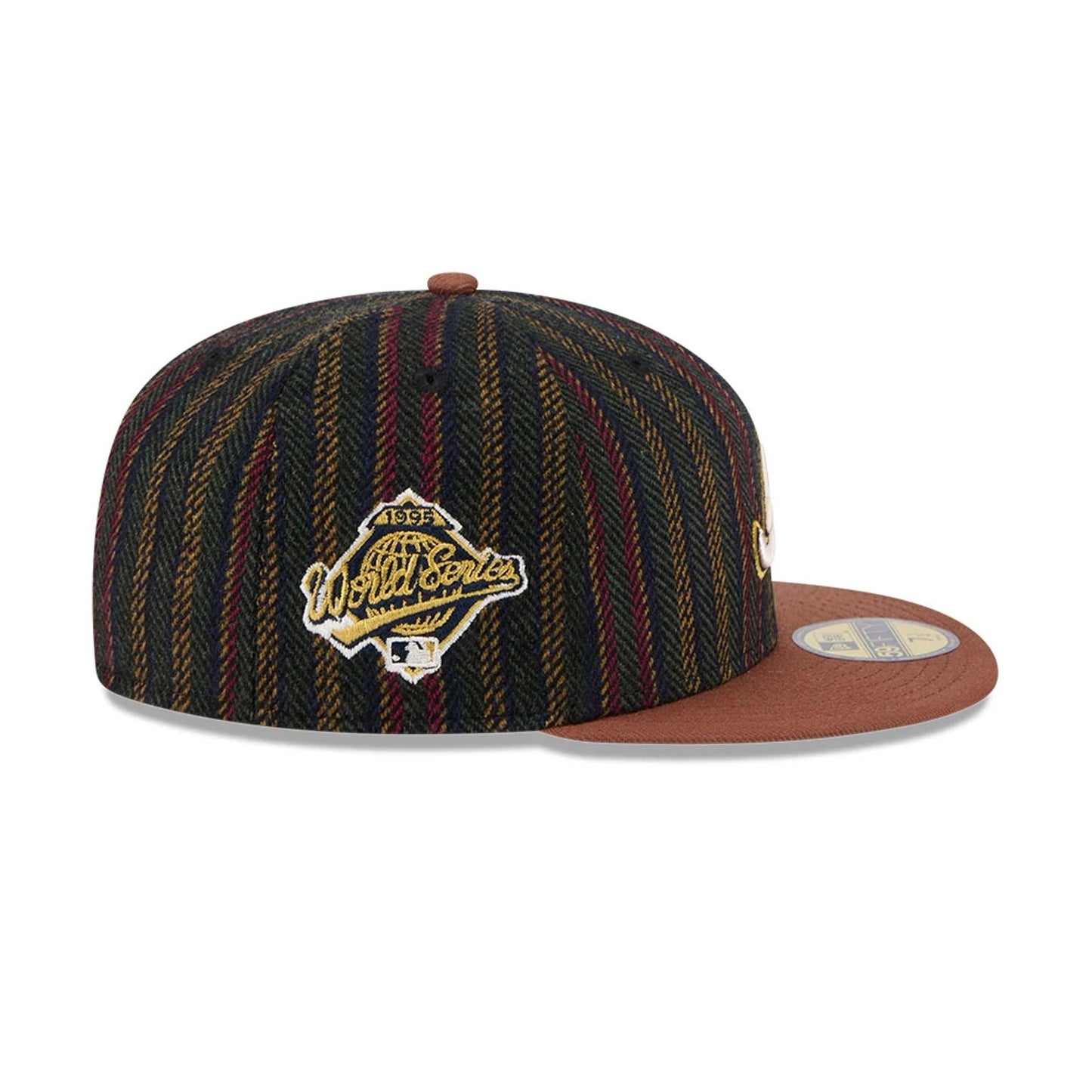 This is a Atlanta Braves Vintage Herringbone Dark Brown 59FIFTY Fitted Cap 6