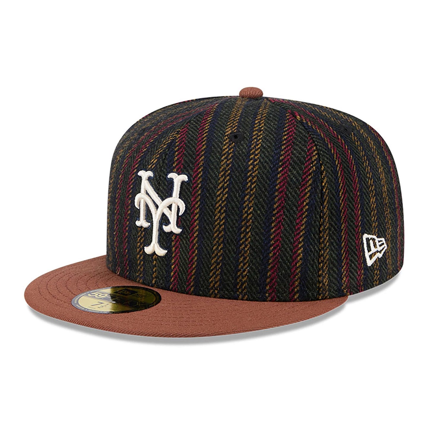 This is a New York Mets Vintage Herringbone Dark Brown 59FIFTY Fitted Cap 4