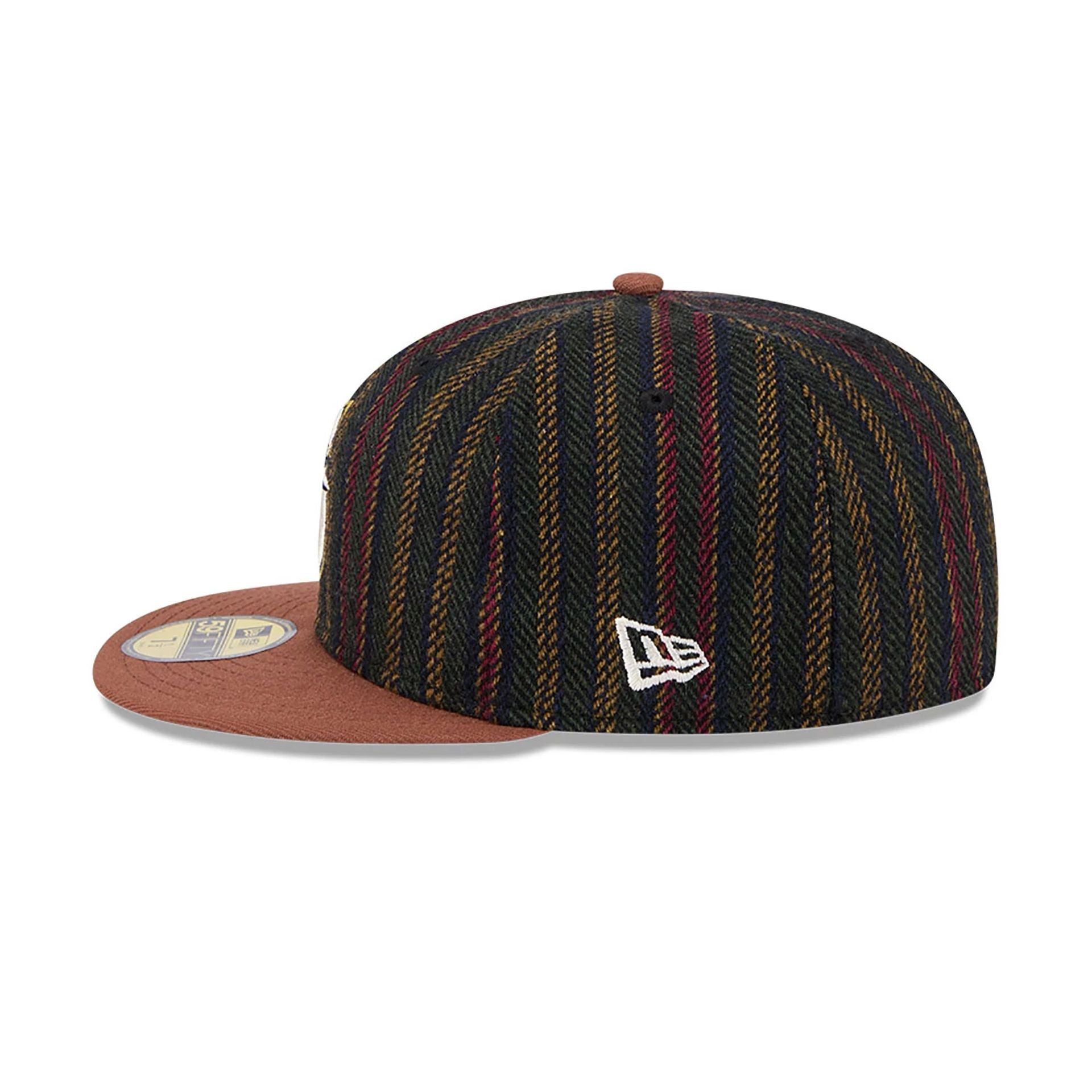 This is a Seattle Mariners Vintage Herringbone Dark Brown 59FIFTY Fitted Cap 7