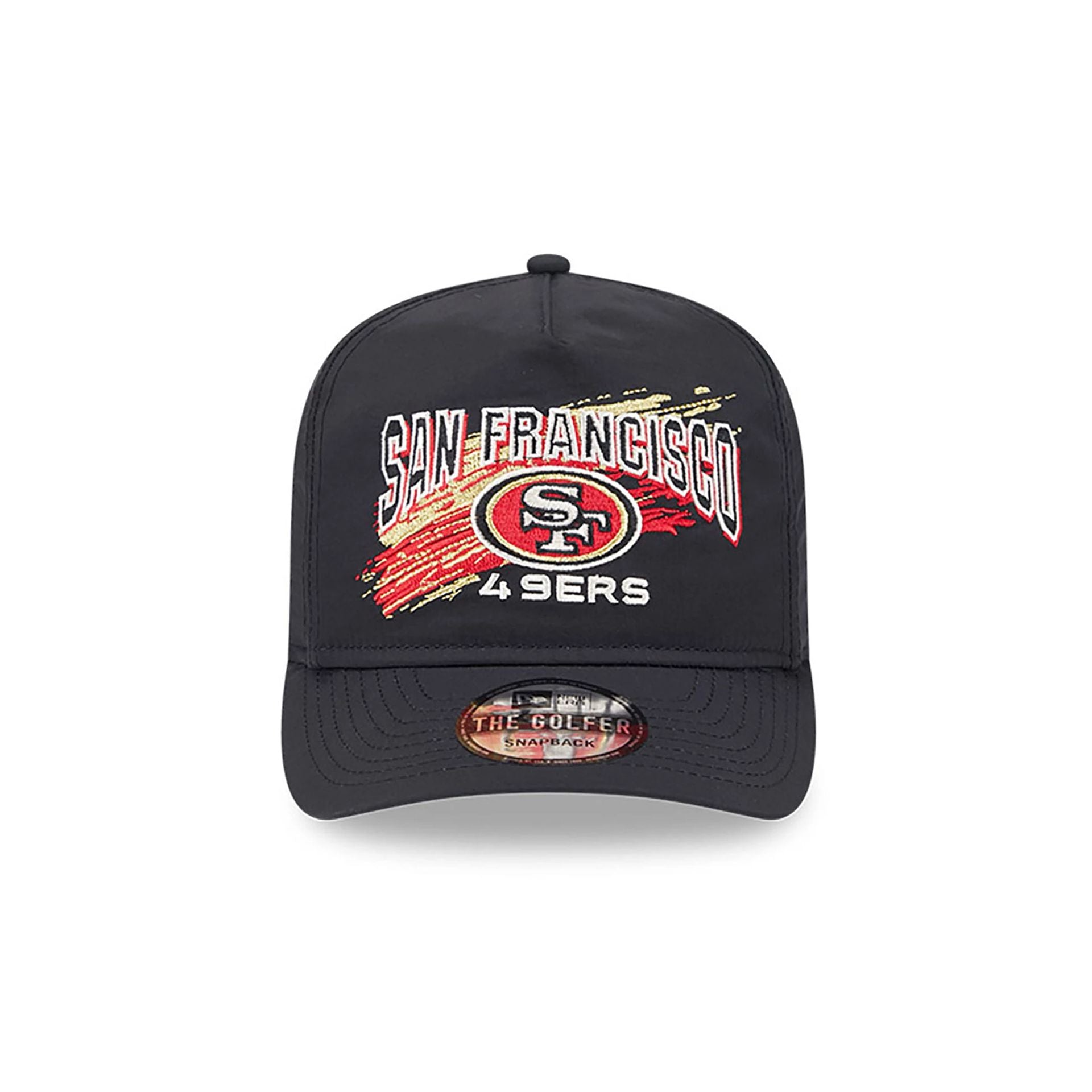 This is a San Francisco 49ers Throwback Brush Black Golfer Clipback Adjustable Cap 4