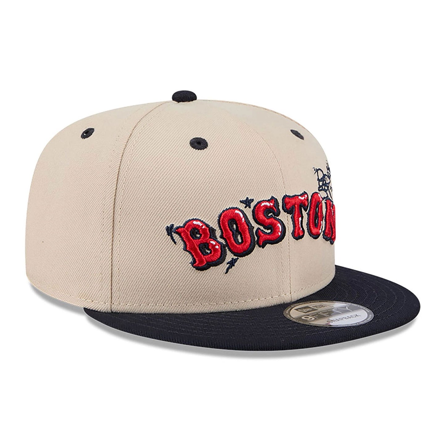 This is a Boston Red Sox Team Art Beige 9FIFTY Snapback Cap 4