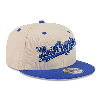 This is a LA Dodgers Team Art Beige 9FIFTY Snapback Adjustable Cap 4