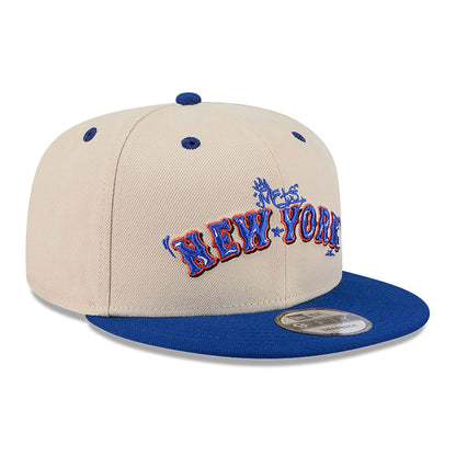 This is a New York Mets Team Art Beige 9FIFTY Snapback Cap 4