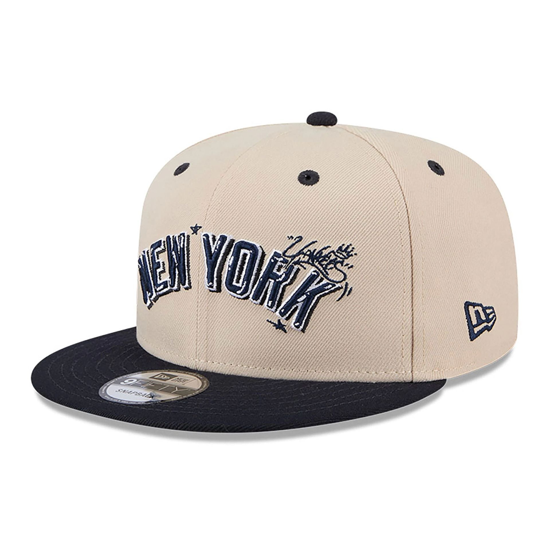 This is a New York Yankees Team Art Beige 9FIFTY Snapback Cap 1