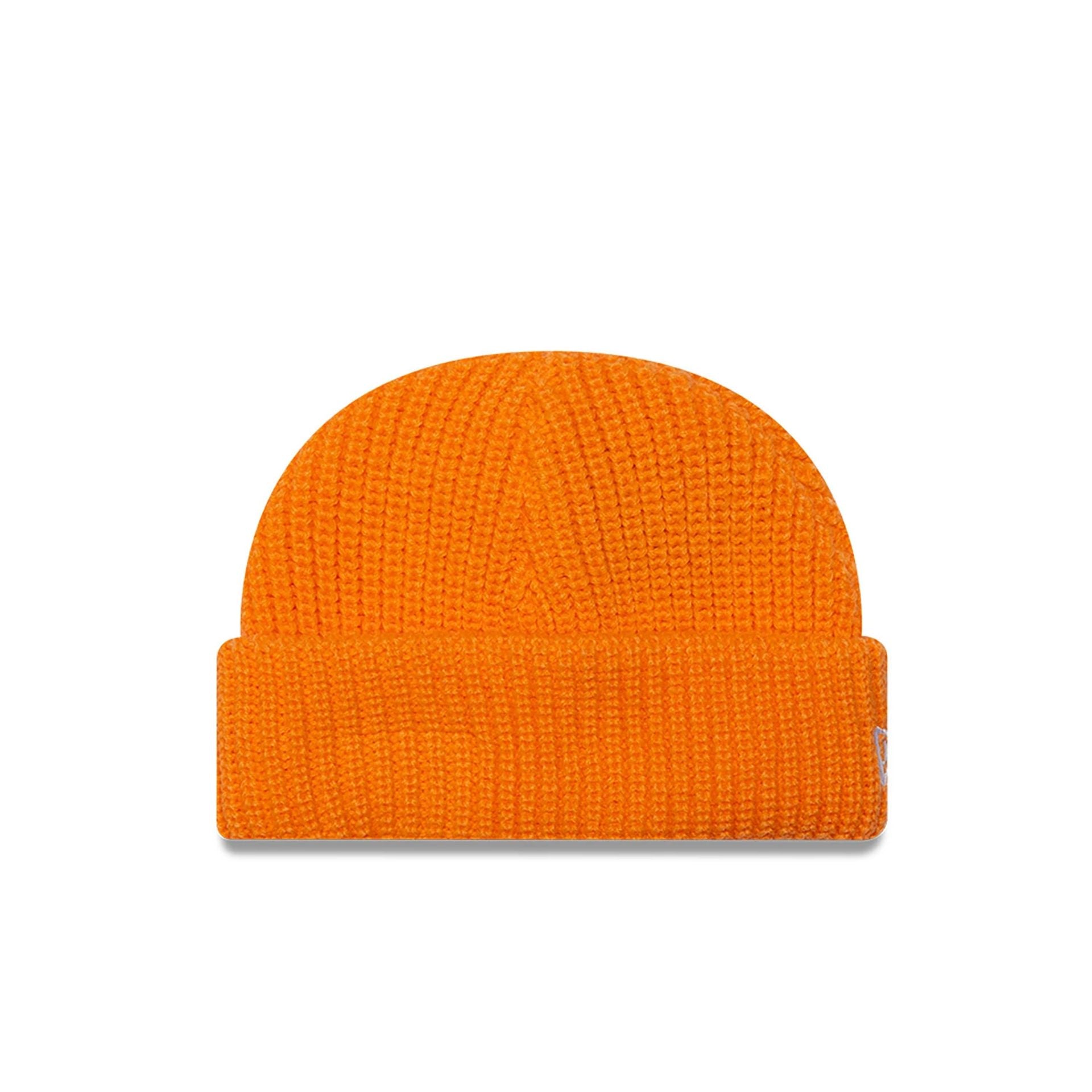 This is a New Era Ribbed Skully Knit Orange Beanie Hat 1