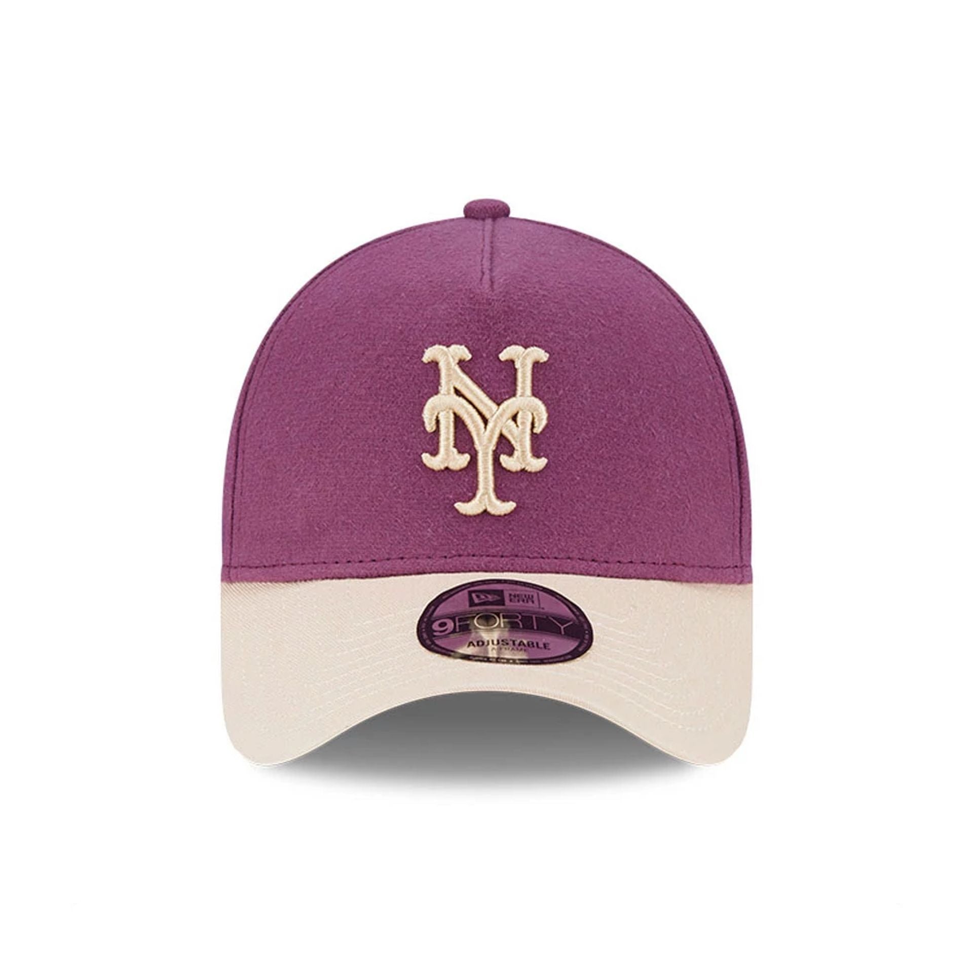 This is a New York Mets Moleskin Crown Dark Purple 9FORTY A-Frame Adjustable Cap 3