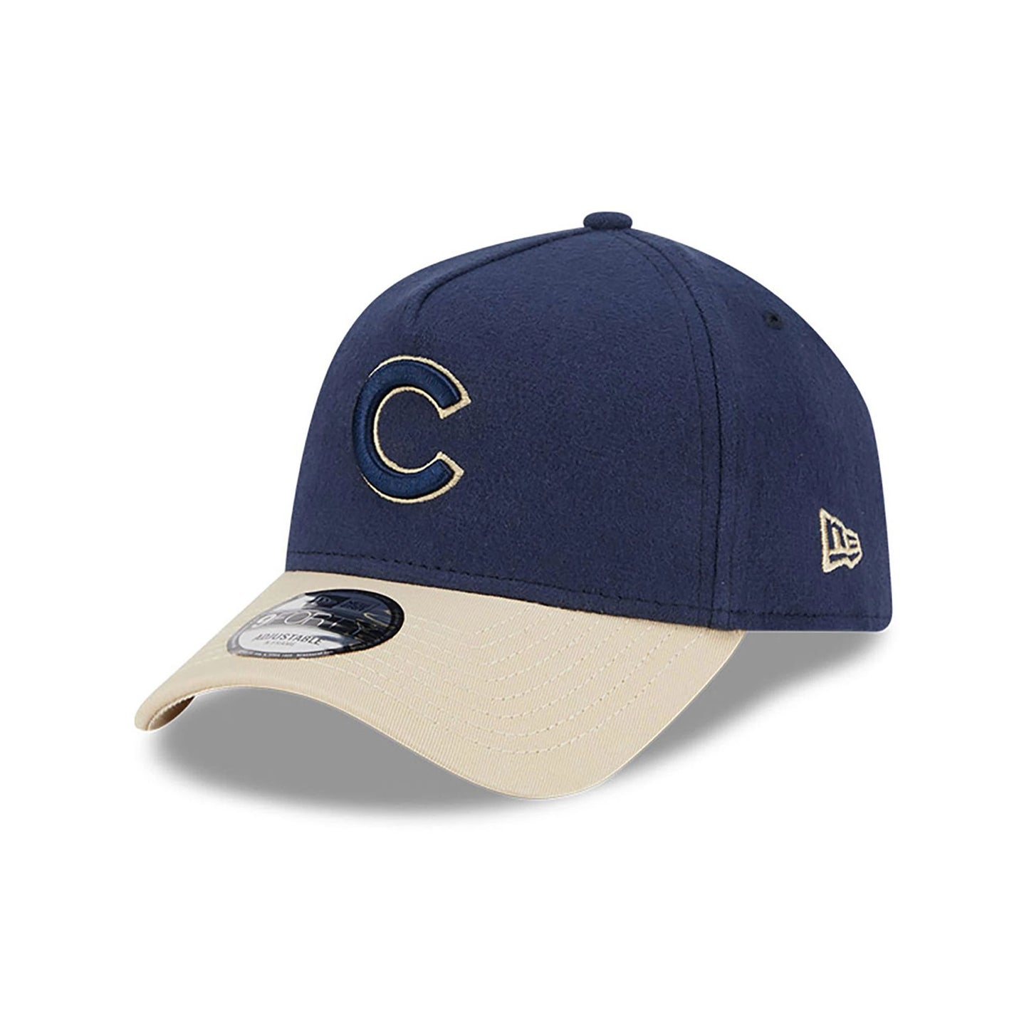 This is a Chicago Cubs Moleskin Crown Navy 9FORTY A-Frame Adjustable Cap 1