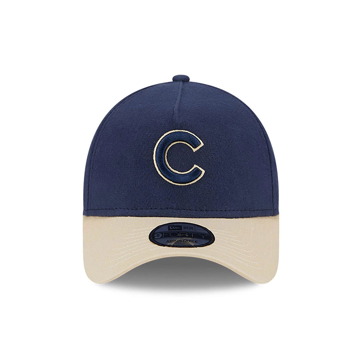 This is a Chicago Cubs Moleskin Crown Navy 9FORTY A-Frame Adjustable Cap 2