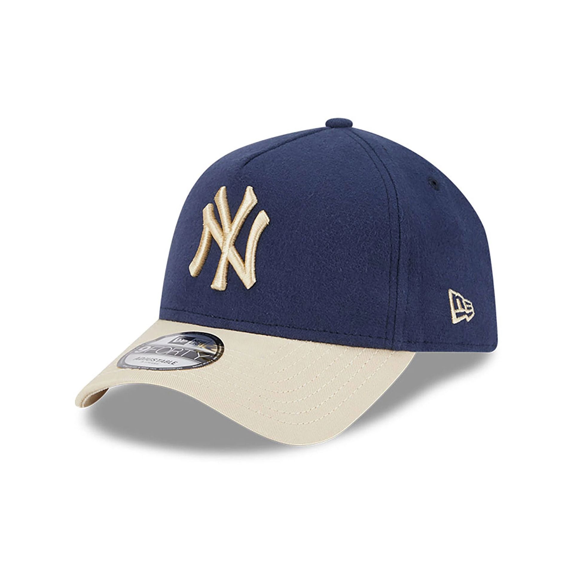 This is a New York Yankees Moleskin Crown Navy 9FORTY A-Frame Adjustable Cap 1