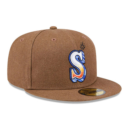 This is a Seattle Mariners Logo Scribble Dark Brown 59FIFTY Fitted Cap 4