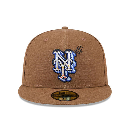 This is a New York Mets Logo Scribble Dark Brown 59FIFTY Fitted Cap 3