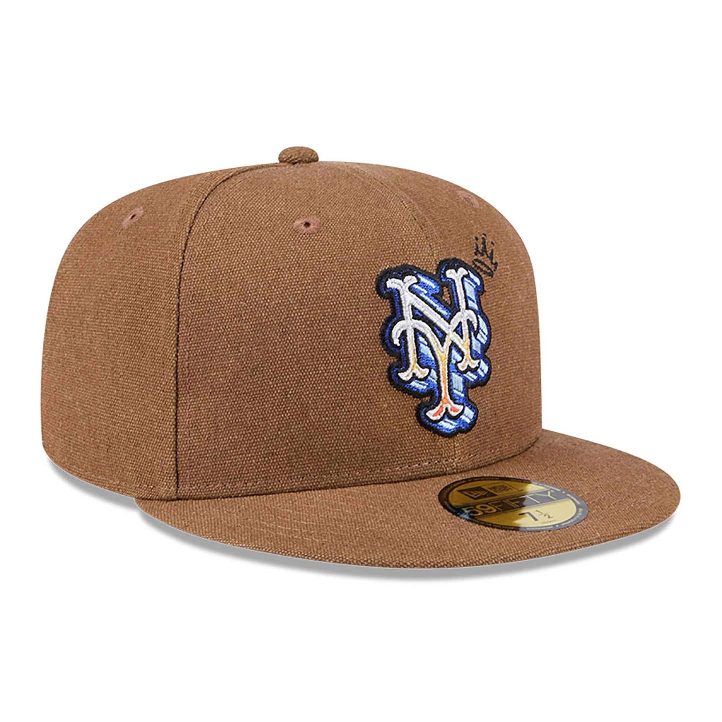 This is a New York Mets Logo Scribble Dark Brown 59FIFTY Fitted Cap 4