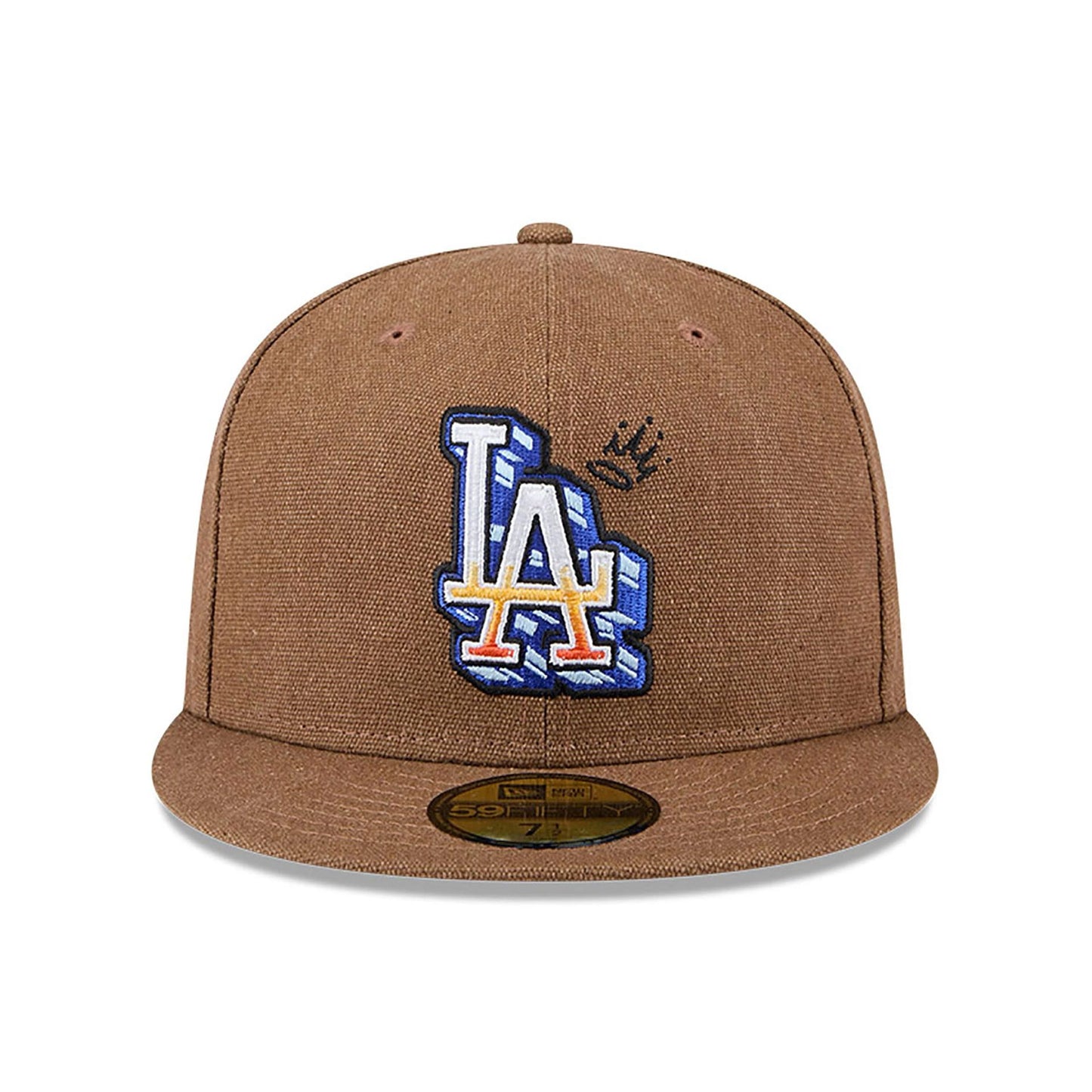 This is a LA Dodgers Logo Scribble Dark Brown 59FIFTY Fitted Cap 3