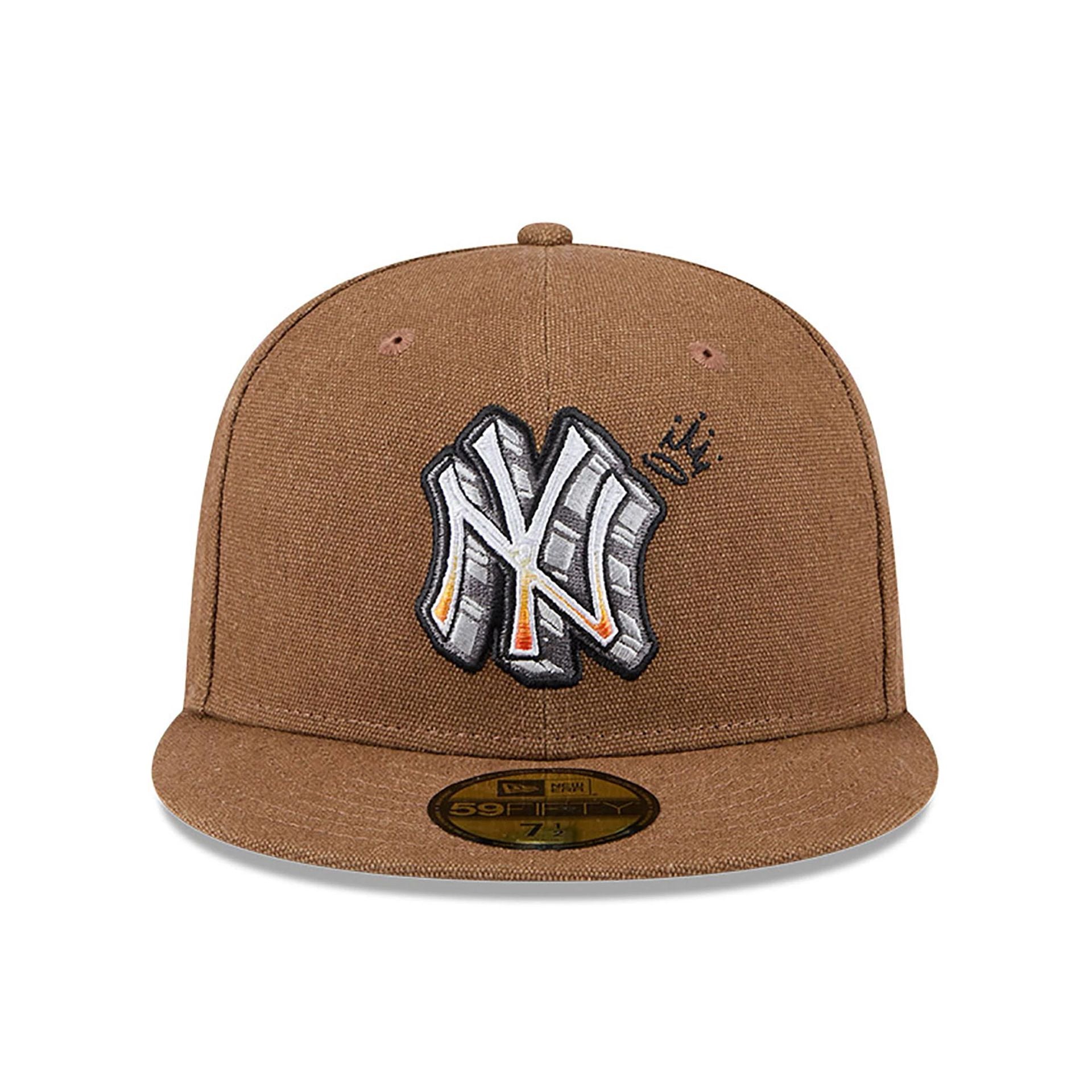 This is a New York Yankees Logo Scribble Dark Brown 59FIFTY Fitted Cap 3