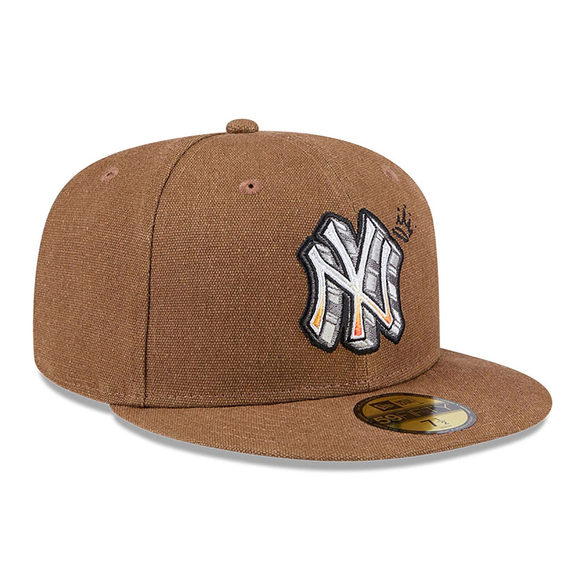 This is a New York Yankees Logo Scribble Dark Brown 59FIFTY Fitted Cap 4