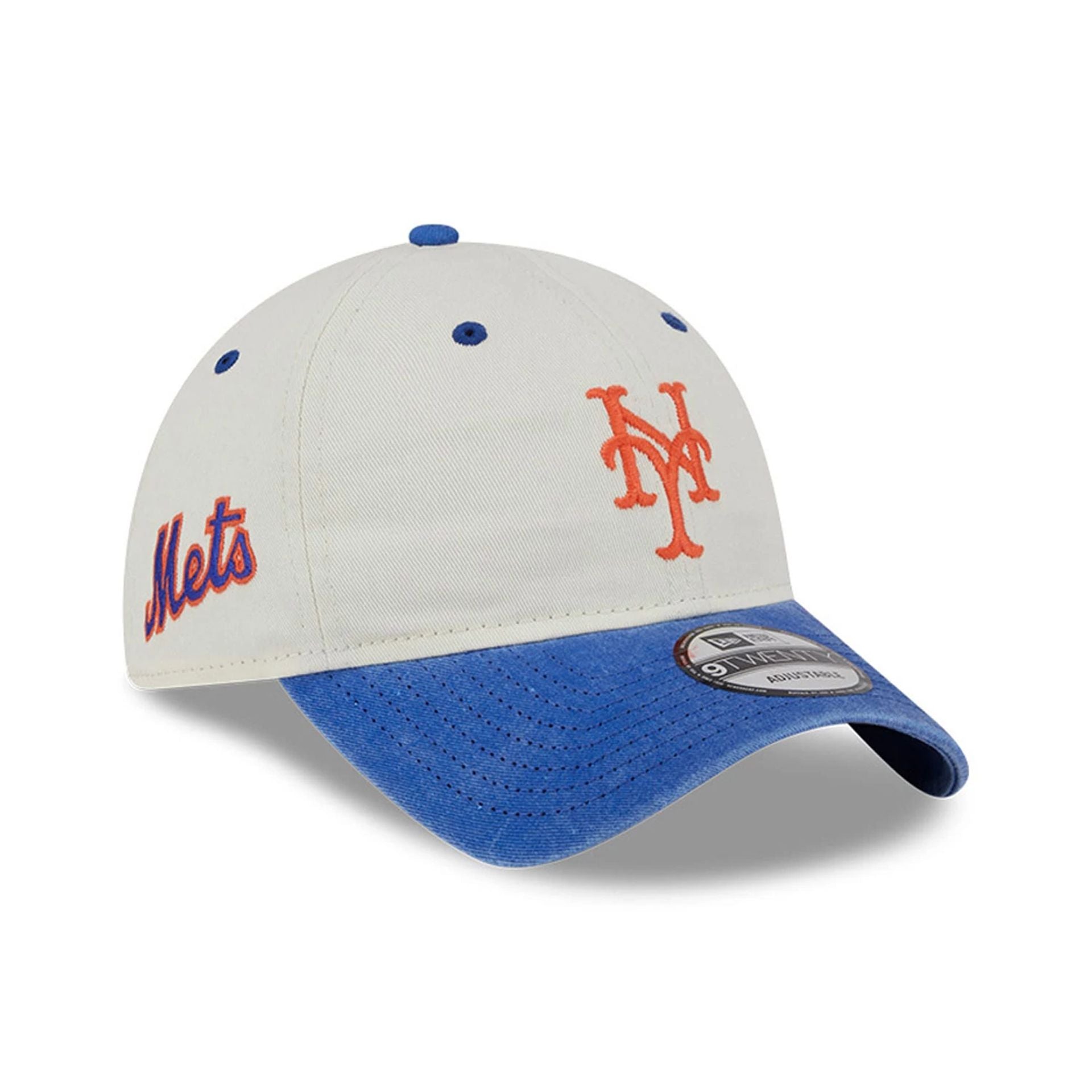 This is a New York Mets Classic Sidescript White 9TWENTY Adjustable Cap 1