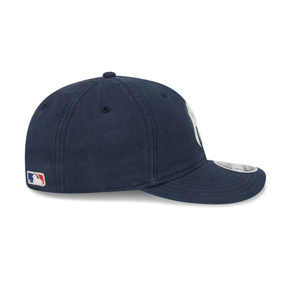 This is a New York Yankees Canvas Felt Logo Navy Retro Crown 9FIFTY Strapback Cap 6