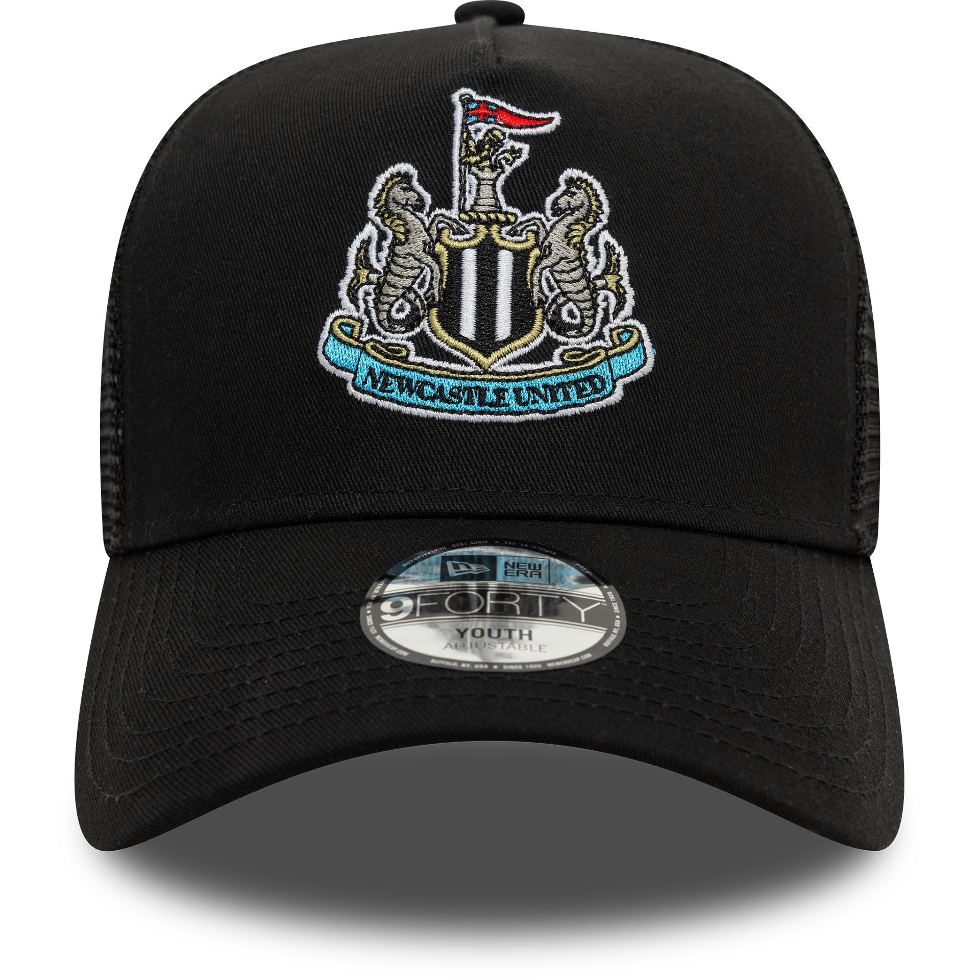 This is a Newcastle United FC Youth Core Black 9FORTY A-Frame Trucker Adjustable Cap 3