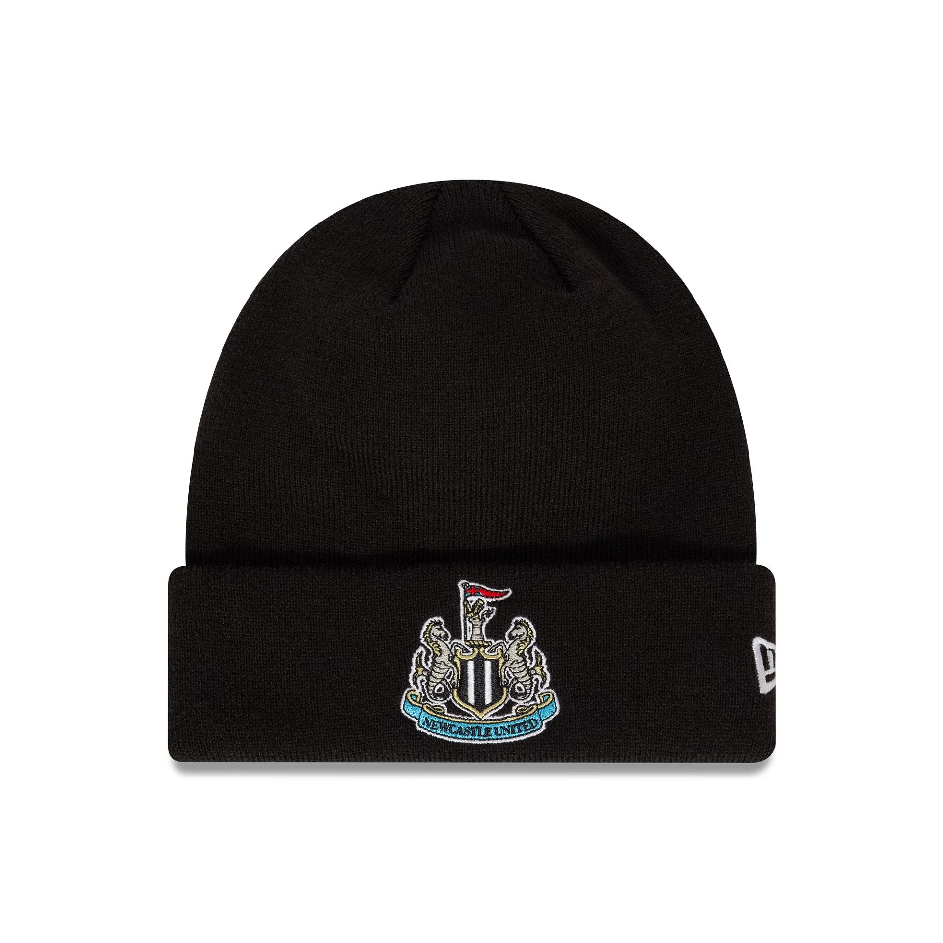 This is a Newcastle United FC Core Black Cuff Knit Beanie Hat 1