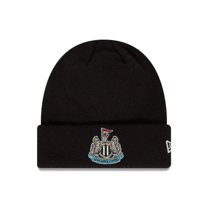 This is a Newcastle United FC Core Black Cuff Knit Beanie Hat 1