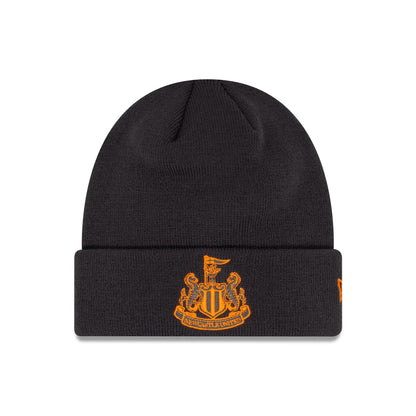 This is a Newcastle United FC Seasonal Pop Dark Grey Cuff Knit Beanie Hat 1