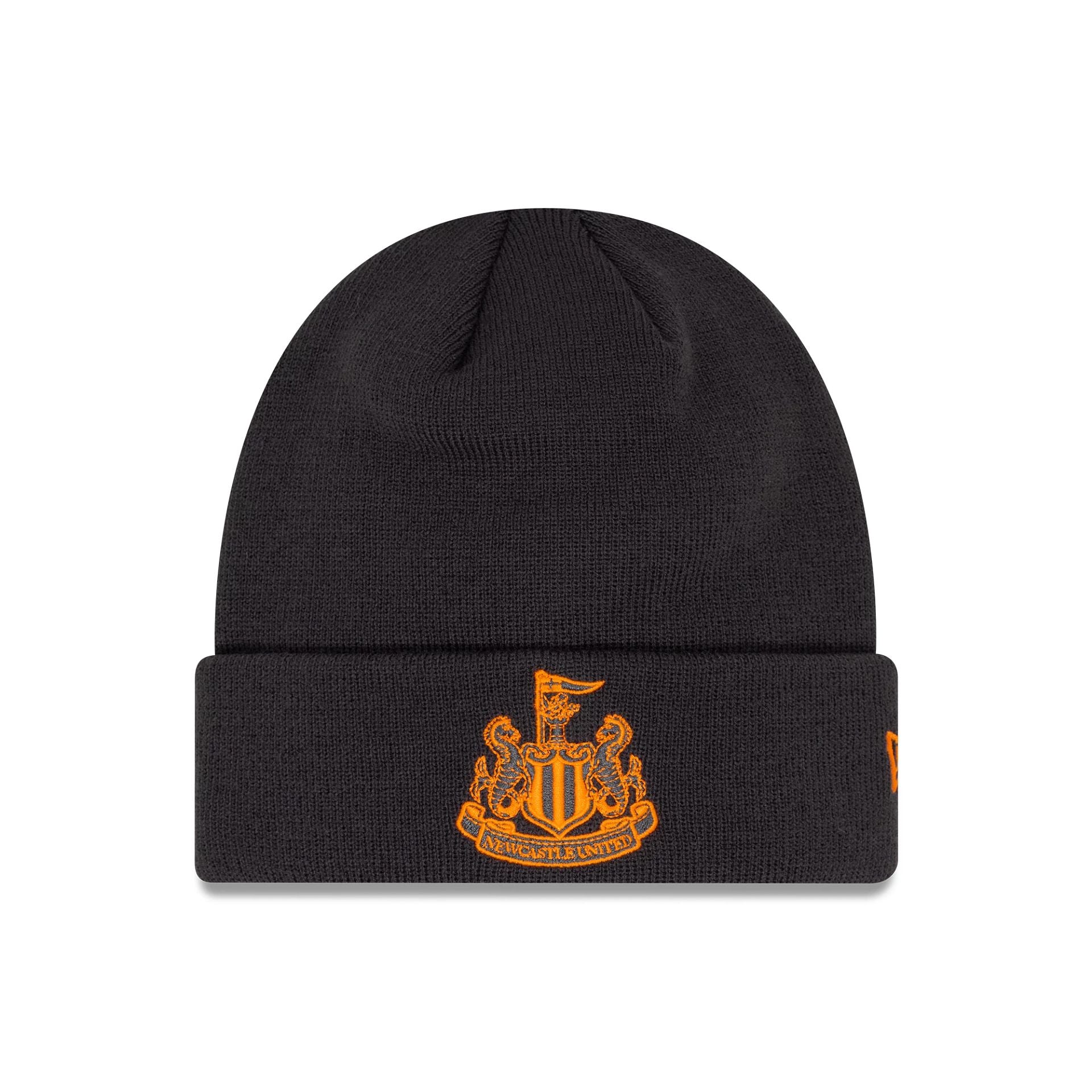 This is a Newcastle United FC Seasonal Pop Dark Grey Cuff Knit Beanie Hat 1