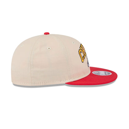 This is a Kansas City Chiefs Historic Helmet Beige Retro Crown 9FIFTY Snapback Cap 6